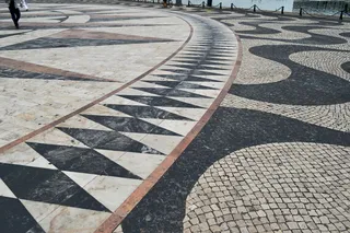 葡萄牙、里斯本、广场、瓷砖、动机、城市、马赛克、图案