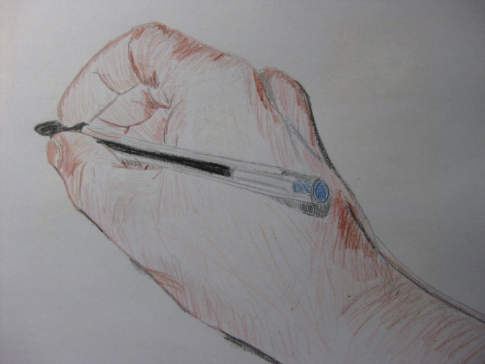 绘画，手，绘画，笔，笔，纸，绘画，手