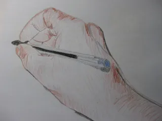 绘画，手，绘画，笔，笔，纸，绘画，手