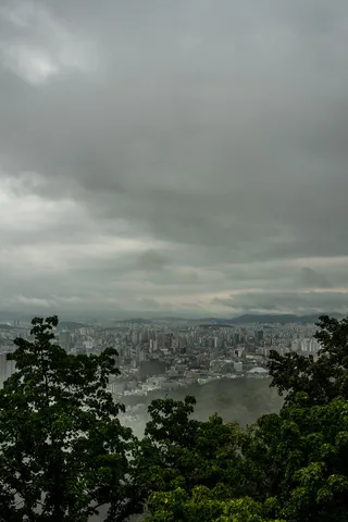山，天气，大城市，韩国，自然，树，前景，地平线