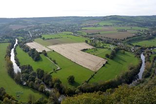全景，法国诺曼底clécy，滑翔伞运动，休闲，诺曼底，自然，环境，植物