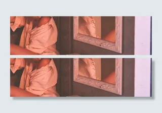 穿着白色上衣、靠近镜子、有白色木架的女人