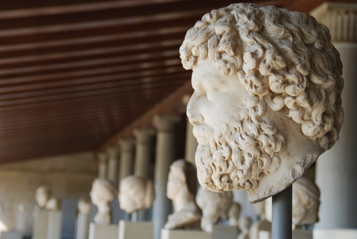 什锦，半身像，博物馆，希腊，雕塑，圆柱，雅典，艺术和工艺