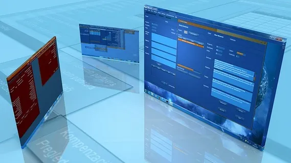 三层，电脑应用插图，互联网，广告，设计，通讯，商业