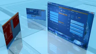 三层，电脑应用插图，互联网，广告，设计，通讯，商业