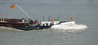 莱茵河, 山地骑行, 机动船, 满载, bug, 弓波, 流, 驳船