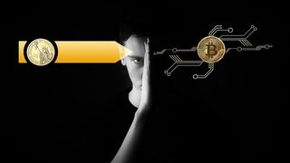 数字化、货币、比特币、美元、旧的、新的、冲突、恐惧