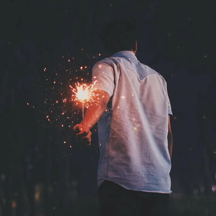 成人，后视图，庆祝，黑暗，夜晚，举行，庄严，男人