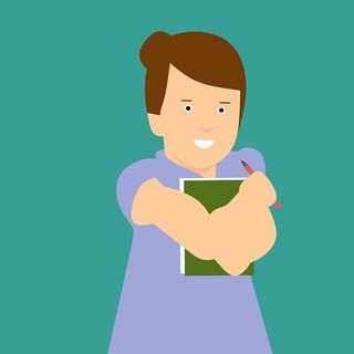 女学生与书的插图