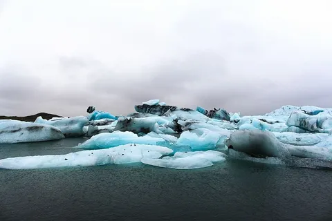 冰柱，水，白，云，时间点，摄影，冰山，多云