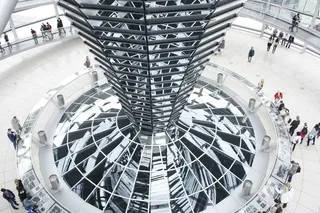 人，步行，室内，高层，建筑，柏林，镜子，德国