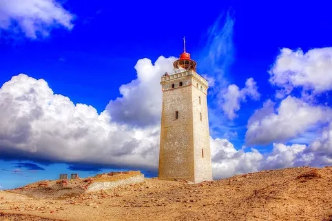 rudbjerg Klunk,灯塔,北海,丹麦,度假,天空,海岸,海洋 rudbjerg Klunk,灯塔,北海,丹麦,度假,天空,海岸,海洋