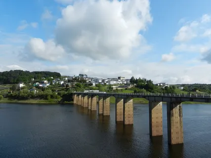 portomarín、bridge、rio miño、connection、Build structure、architecture、bridge-人造结构、water