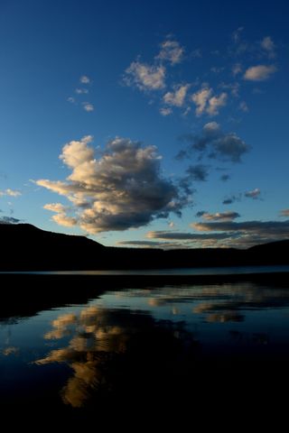 倒影，冰川，天空，云，水，云天，湖泊，宁静