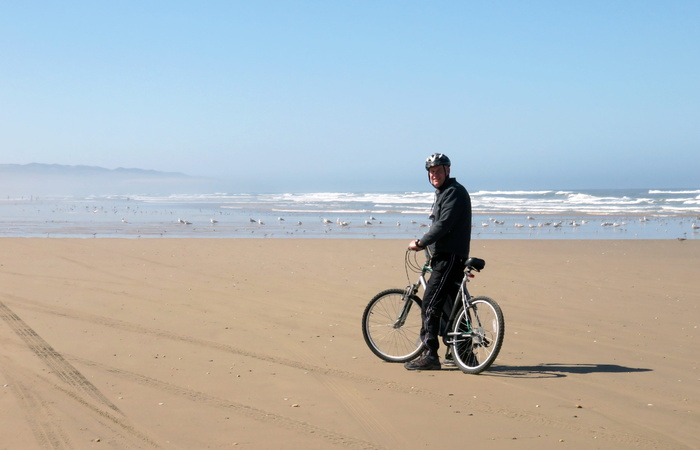 pismo、自行车、海滩、度假、海洋、太平洋、海岸、沙滩