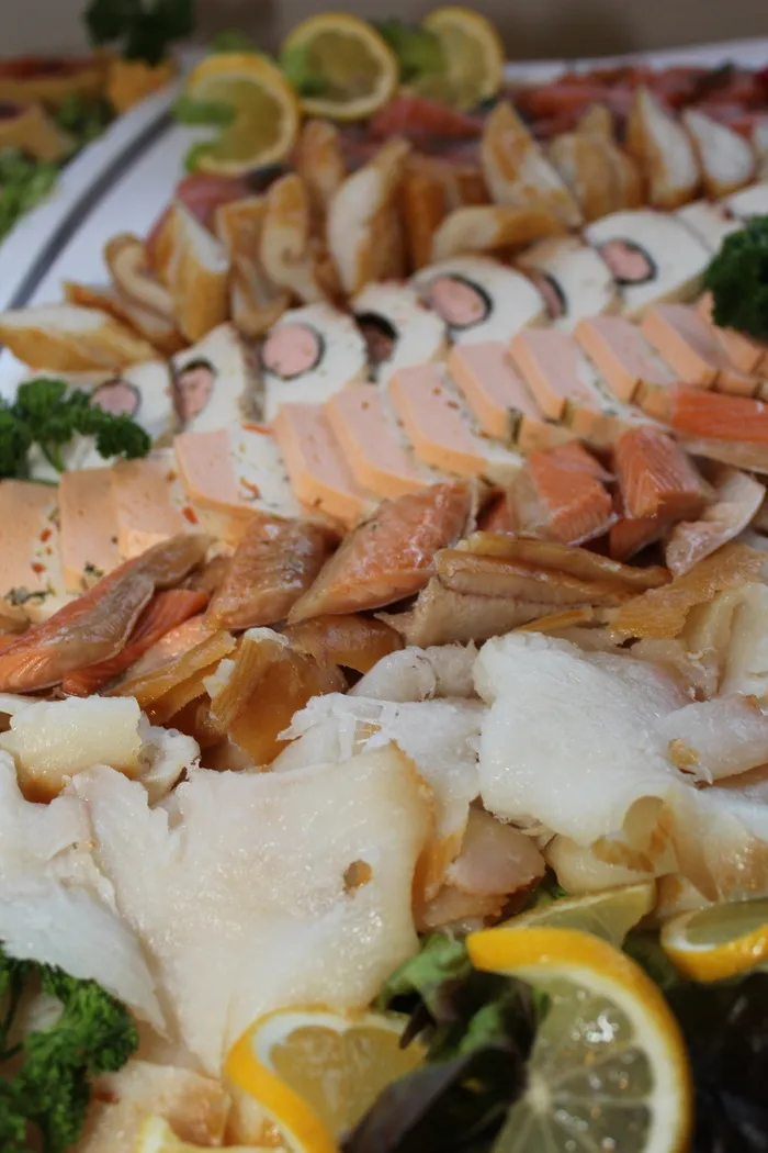 鱼盘，冷餐，自助餐，鱼，鲑鱼，席勒洛克，吃，食物