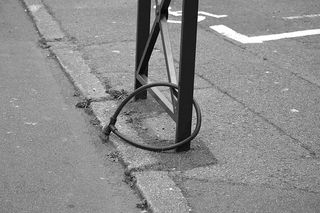 防盗、挂锁、安全、黑白、城市、城市、街道、人行道