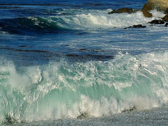 泡沫，海洋，海滩，波浪，风景，自然，水，波浪