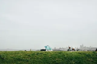 美国、旧金山、Crisy field、自行车、帐篷、露营、野餐、草地