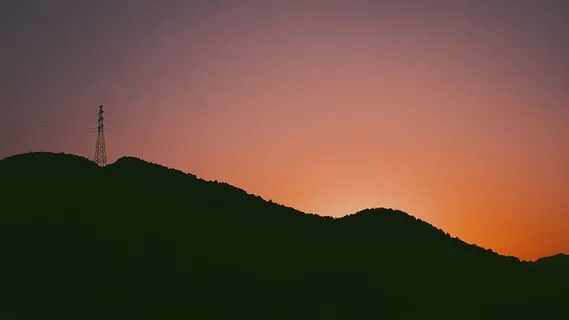 山,电力线,轮廓,日出,日落,山,技术,自然 山,电力线,轮廓,日出,日落,山,技术,自然