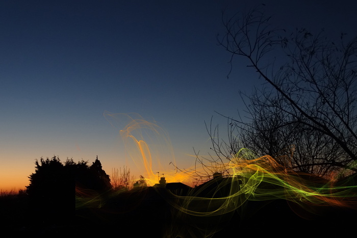 伦敦, 英国, northolt, 至日, 光, 暮光之城, 天空, 树