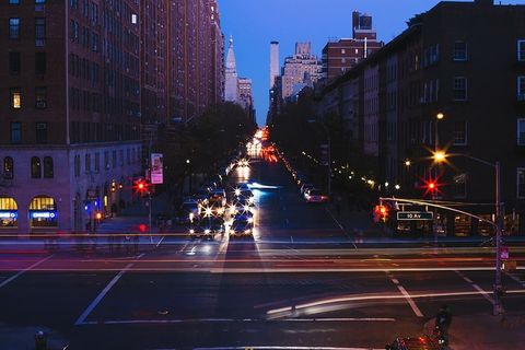 模糊、建筑、汽车、城市、市中心、黄昏、傍晚、快速