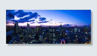 航空，摄影，高层建筑，金色，小时，天际线，黄昏