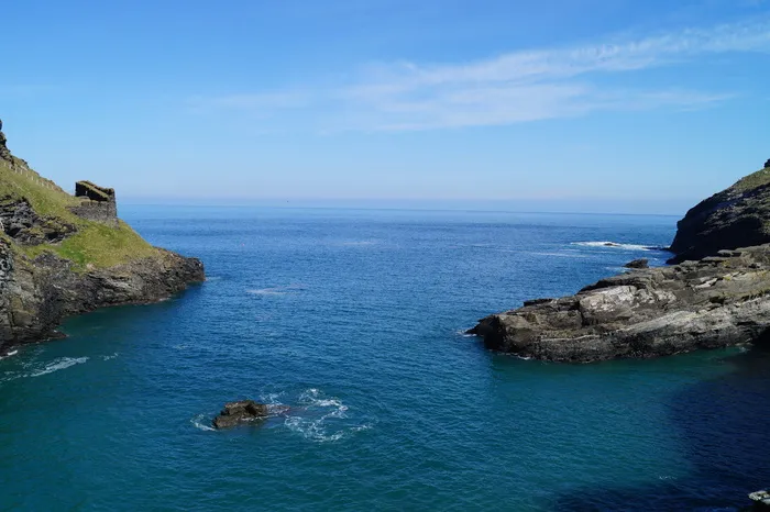 康沃尔，海岸，海，水，风景-自然，自然之美，天空，水上地平线