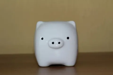 白色,陶瓷,猪雕像,棕色,木制,表面,小猪,小猪存钱罐 白色,陶瓷,猪雕像,棕色,木制,表面,小猪,小猪存钱罐