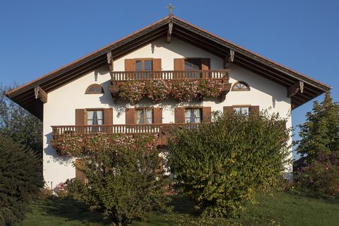 农舍、阳台、花卉装饰、天竺葵、上巴伐利亚州、建筑、阳台植物、立面