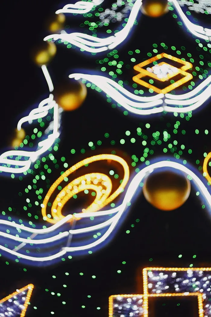 圣诞树, 圣诞节, 散景, 夜, 光, 发光, Vsco, 壁纸