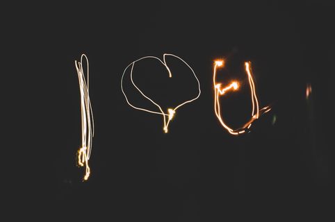 长时间曝光，爱，光，心，文字，文字，可爱，文字