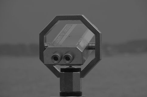 灰度照片、塔式查看器、视点、太阳镜、天文学、景观、观测、黑白