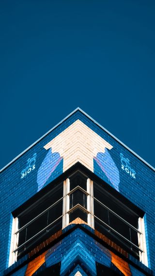 角，建筑，办公楼，建筑，砖，三角形，结构，蓝色