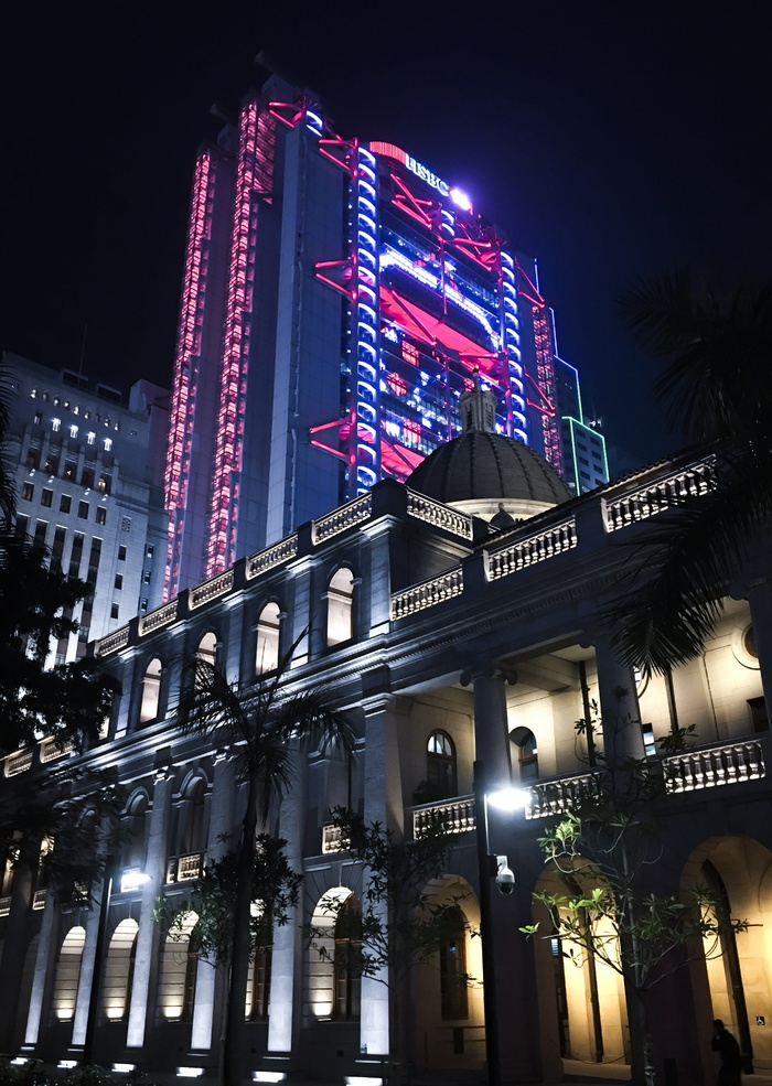 香港，新旧对比，新旧，霓虹灯，夜光，夜间，城市景观，建筑