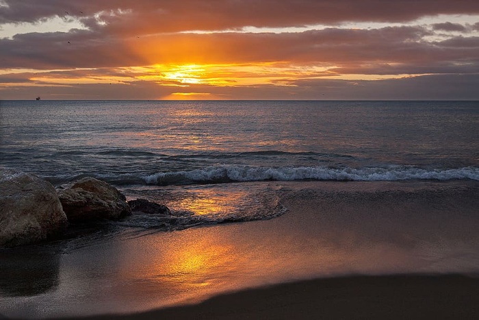 风景摄影，海浪，海岸，金色，小时，平静，海洋，海浪