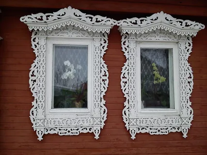 舒适，房屋，净空，俄语，房屋，净空，风格，雕刻，窗户