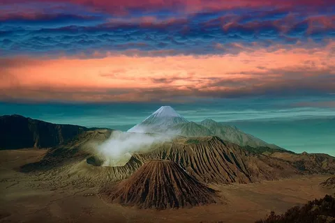 风景、火山、山脉、天空、云朵、风景、地质、风景-自然 风景、火山、山脉、天空、云朵、风景、地质、风景-自然