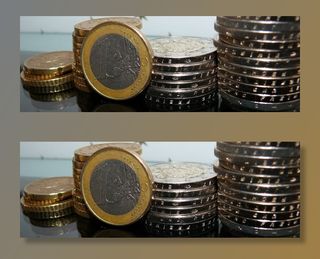 圆形金色，银色硬币，欧元，欧元硬币，货币，货币，硬币，金融