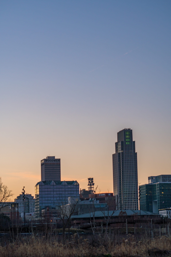 奥马哈，美国，黄昏，日落，黄金时段，斯克利弗，内布拉斯加州，12月