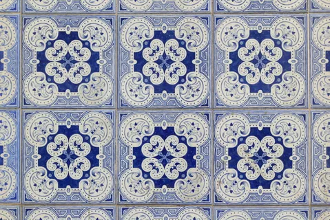 陶瓷，葡萄牙，瓷砖，墙，覆盖，规则，图案，全框架