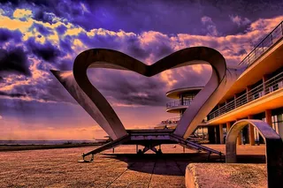 废弃、建筑、海滩、建筑、商业、城市、云层、戏剧