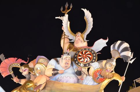 狂欢节，失败，瓦伦西亚，2015失败，一群人，微笑，幸福，庆祝