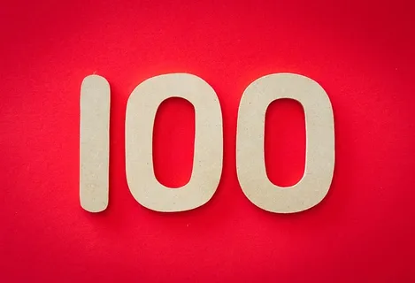 红色背景，100个文本覆盖