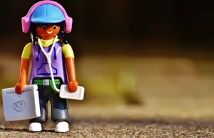图，笔记本电脑，手机，耳机，听音乐，playmobil，搞笑，玩具