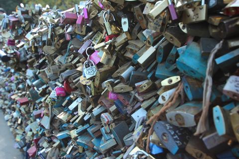 巴黎，法国，双桥，钥匙，爱情，挂锁，锁，桥