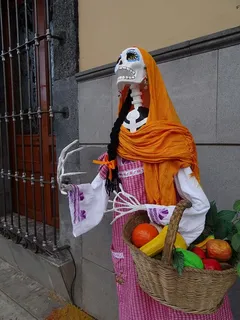 死亡日，卡特里娜，墨西哥，传统，流行节日，纸机，骷髅，女人