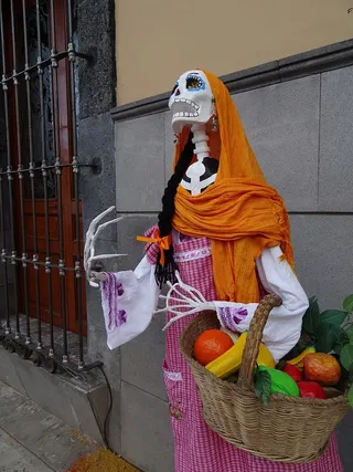 死亡日，卡特里娜，墨西哥，传统，流行节日，纸机，骷髅，女人