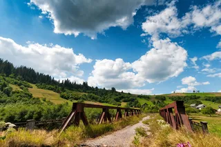 Old，Bridge，乌克兰，Old，Bridge，喀尔巴阡山脉，transcarpathia，道路，景观