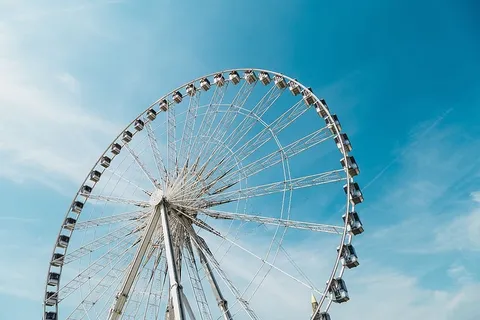 摩天轮、蓝色、天空、游乐场、公园、骑乘、冒险、游乐园 摩天轮、蓝色、天空、游乐场、公园、骑乘、冒险、游乐园
